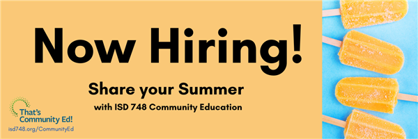 Now hiring Summer Rec staff
